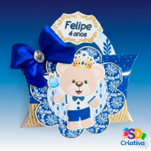 Caixa Almofada - Ursinho Príncipe Luxo